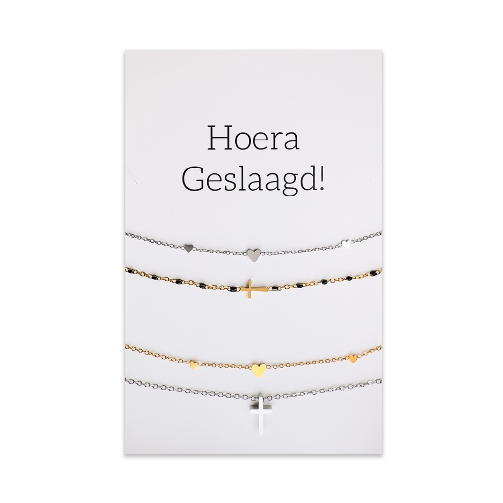 Sieraadkaart 'Hoera geslaagd'