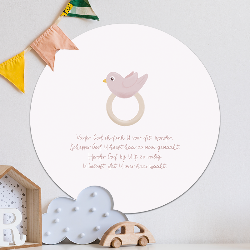 Muurcirkel 'Vader God ik dank U' meisje