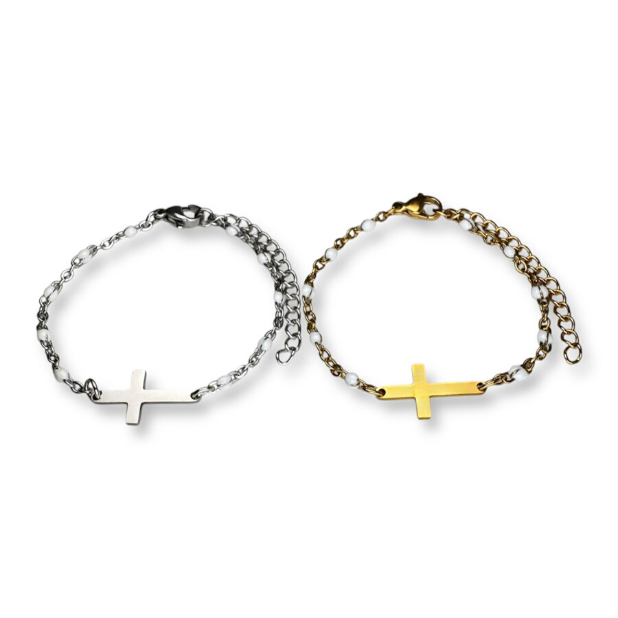 Armband kruisje-kralen S