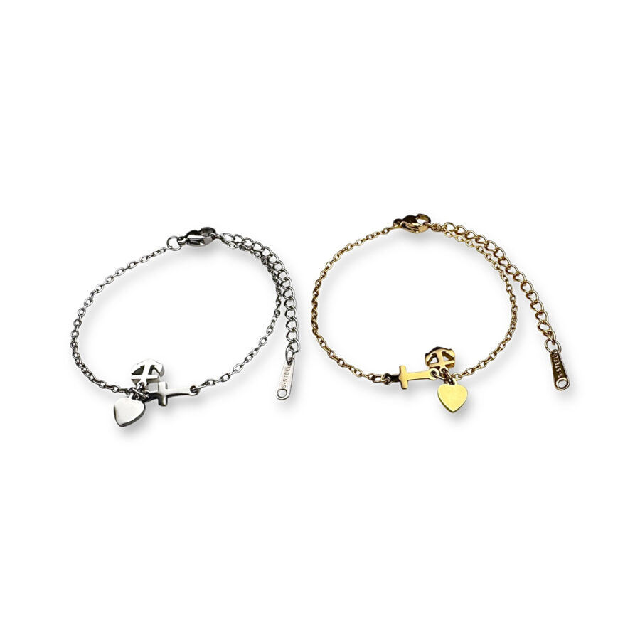 Armband bedeltjes geloof, hoop, liefde