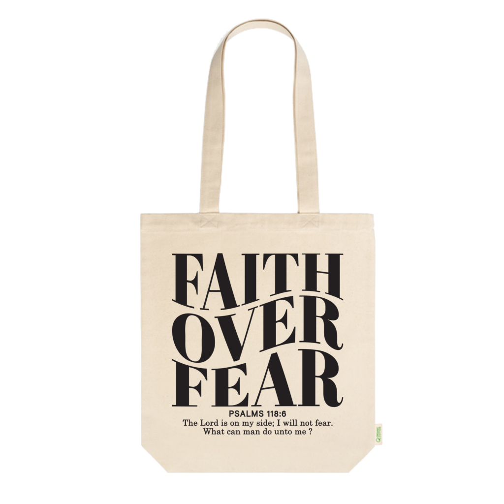 Faith over Fear - Ecru tas