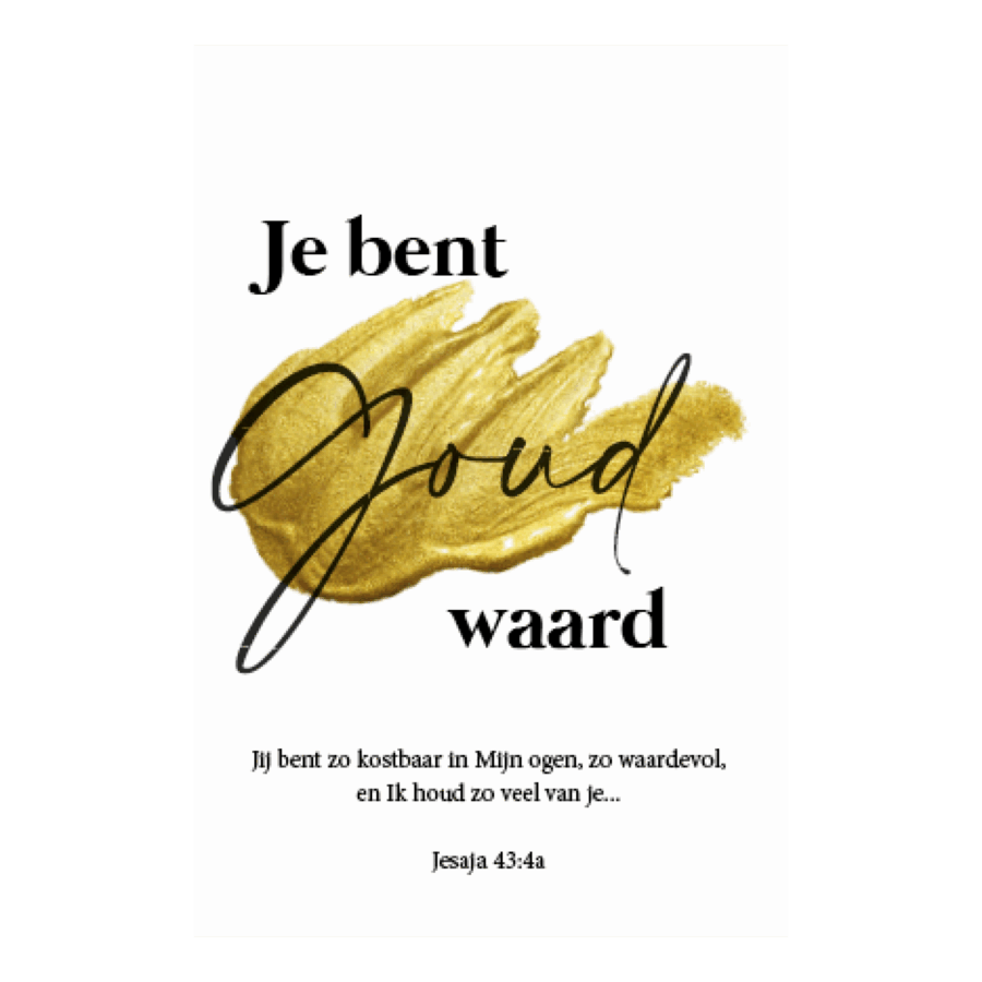 Minikaart 'Je bent goud waard'