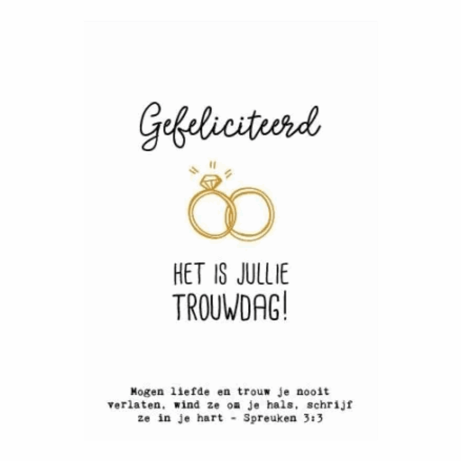 Het is jullie trouwdag