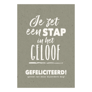 Je zet een stap in het geloof
