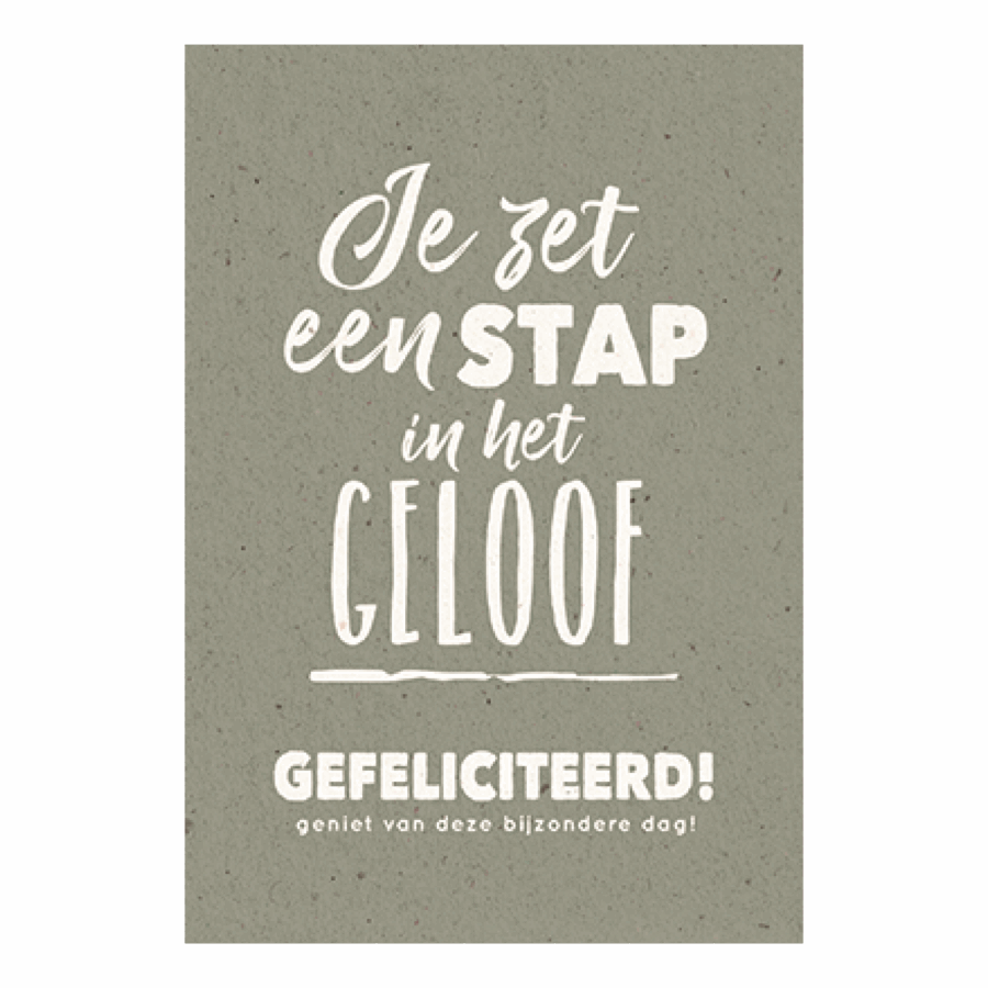 Je zet een stap in het geloof