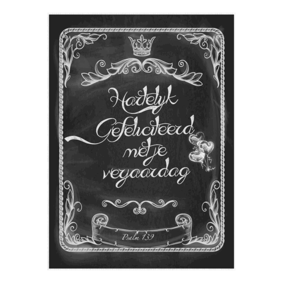 Kaart 'Gefeliciteerd - krijtbord'