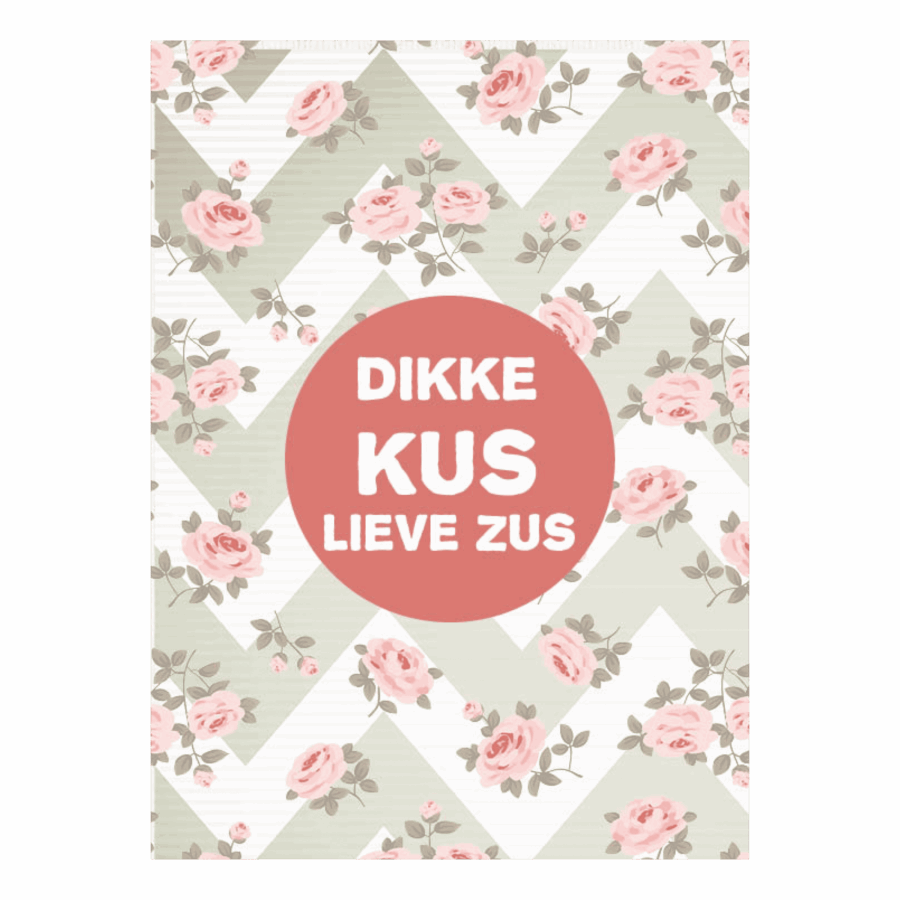 Kaart 'Dikke kus lieve zus'