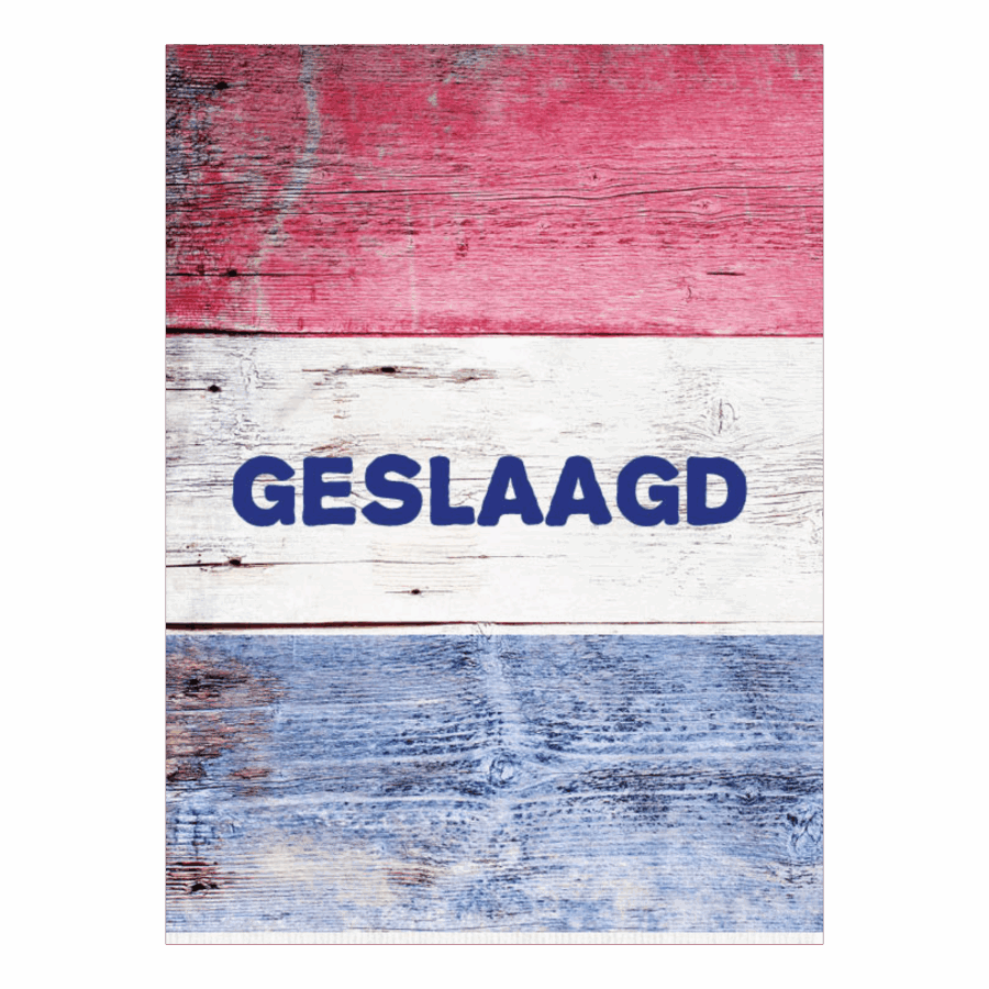 Kaart 'Geslaagd - rood wit blauw'