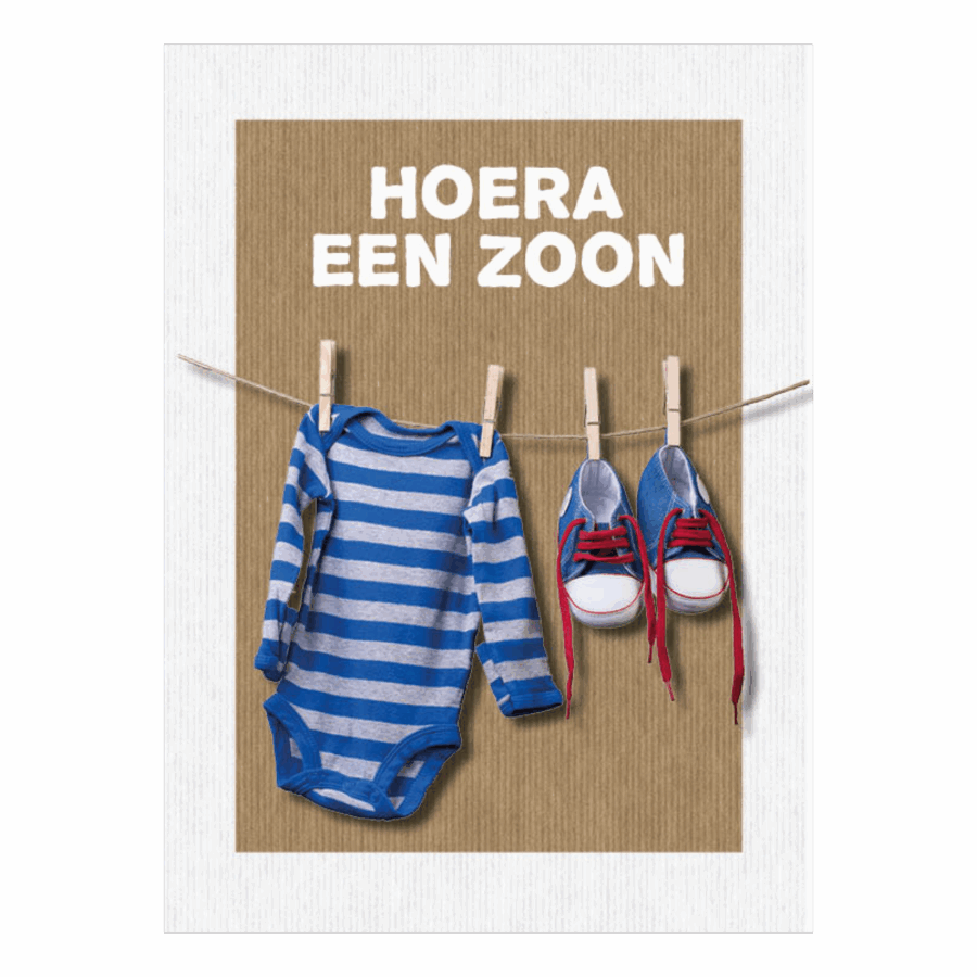 Kaart 'Hoera een zoon'