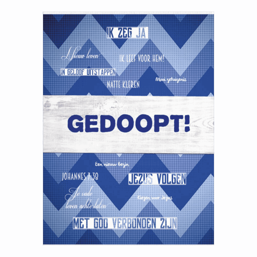 Kaart 'Gedoopt - blauw'