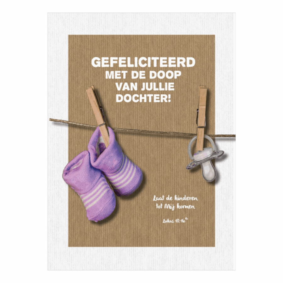 Kaart 'Doop dochter - Lucas 18'