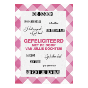 Kaart 'Doop dochter - mooie woorden'