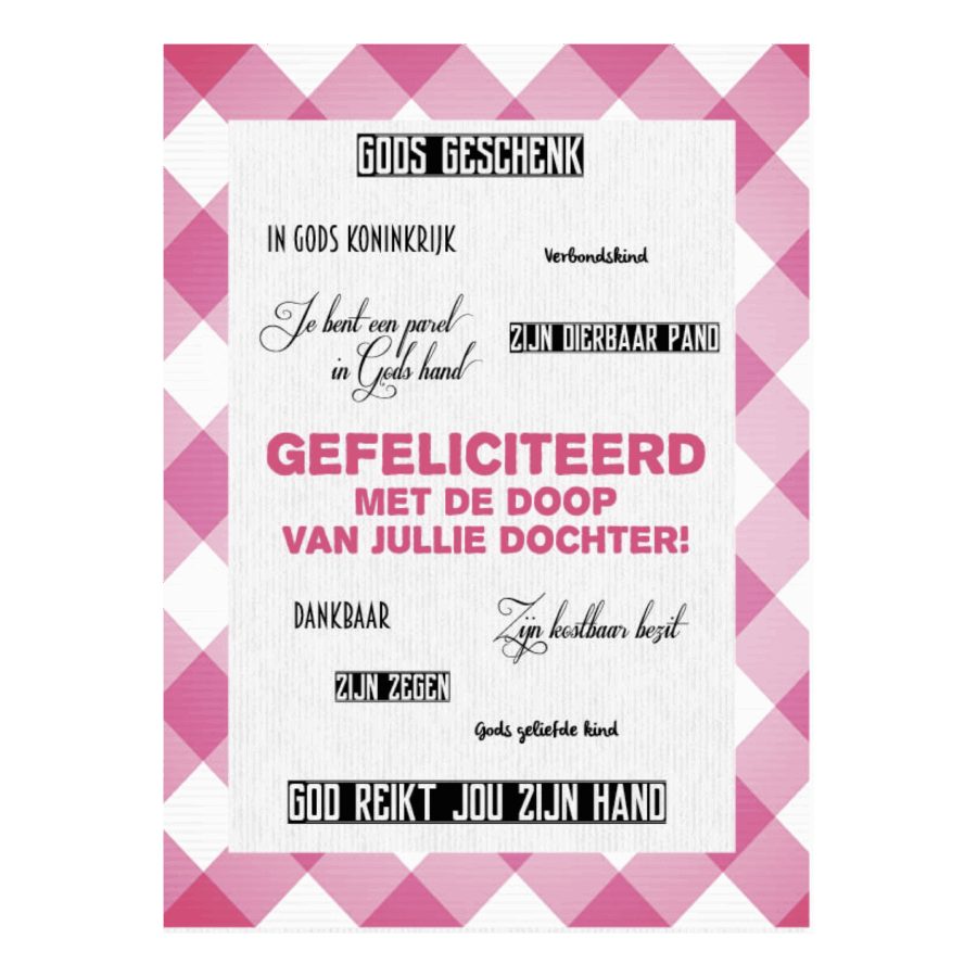 Kaart 'Doop dochter - mooie woorden'