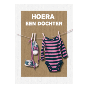 Kaart 'Hoera een dochter'