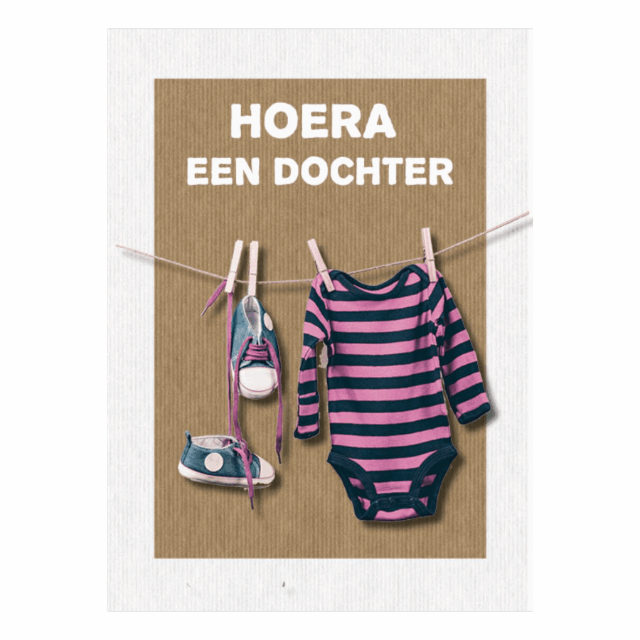 Kaart 'Hoera een dochter'