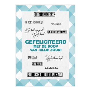 Kaart 'Doop zoon - mooie woorden'