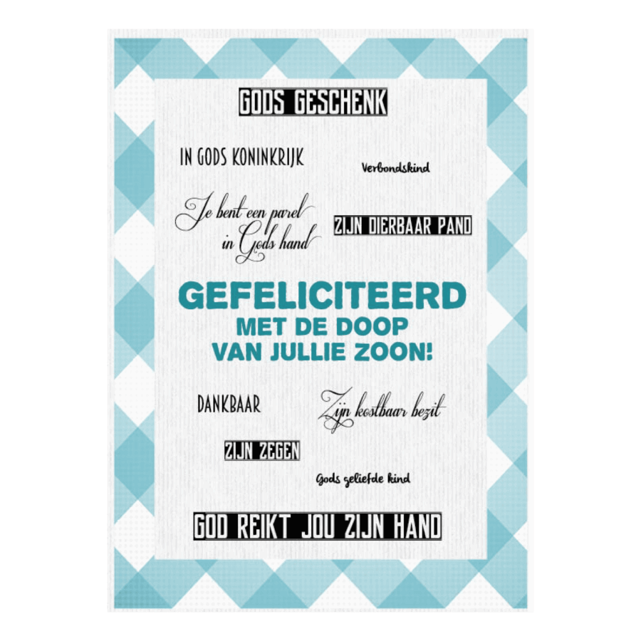 Kaart 'Doop zoon - mooie woorden'