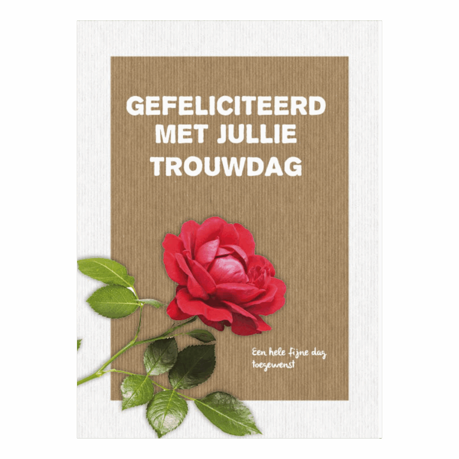 Kaart 'Trouwdag - roos'