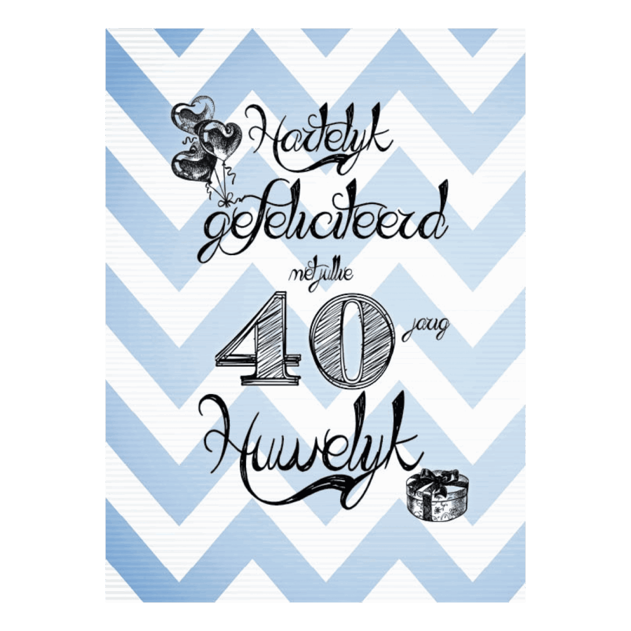 Kaart '40 jarig huwelijk - abstract'