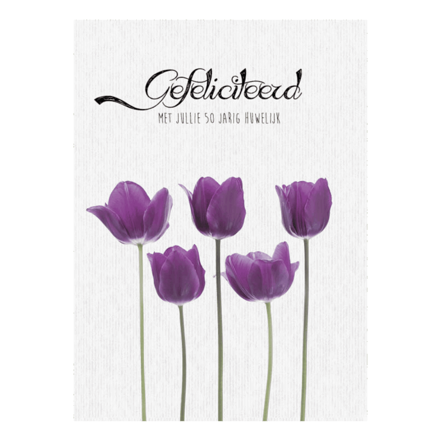 Kaart '50 jarig huwelijk tulpen'
