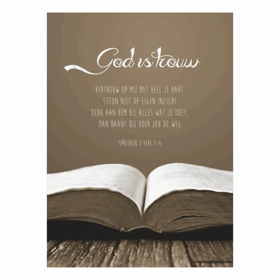 Kaart 'God is trouw'