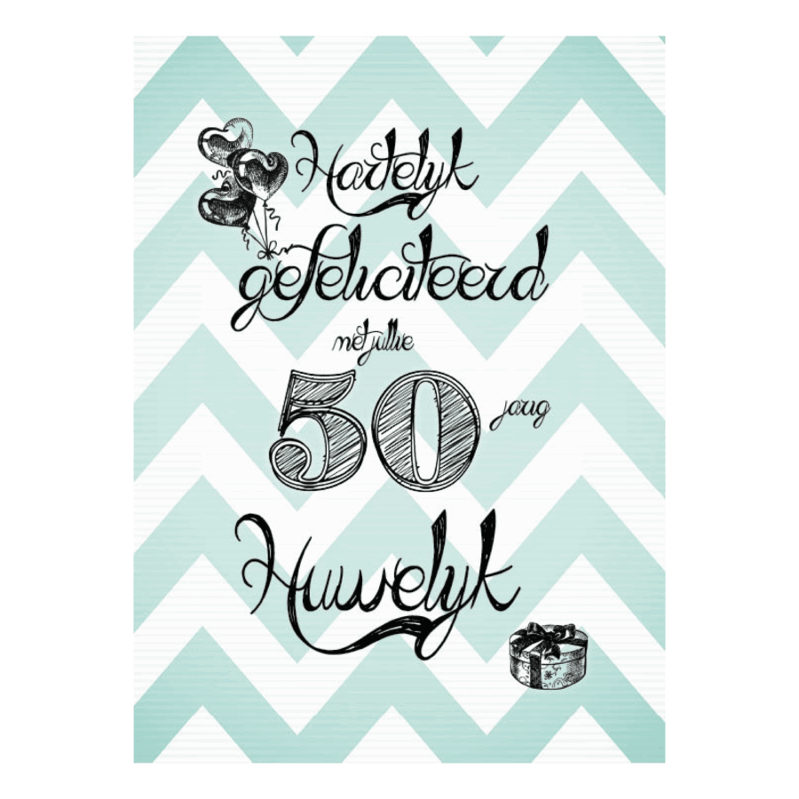 Kaart '50 jarig huwelijk - abstract'