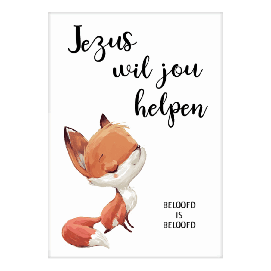 Cadeaubord vosje beloofd is beloofd