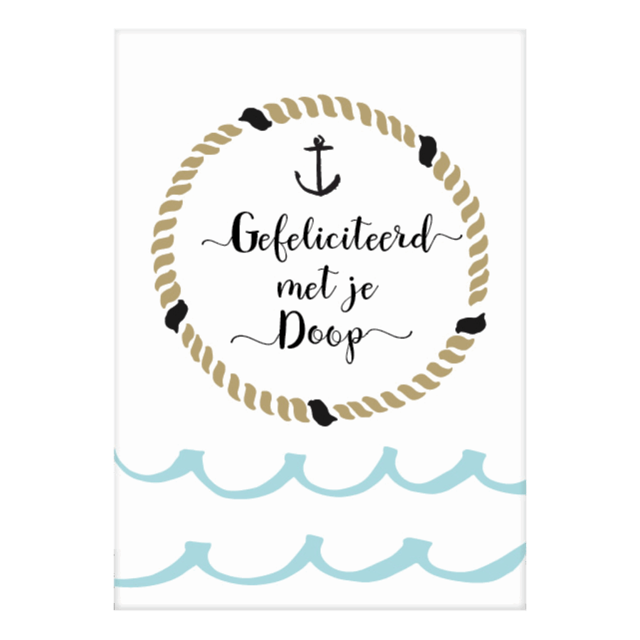 Kaart 'Gefeliciteerd met je doop - anker'