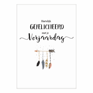 Kaart 'Hartelijk gefeliciteerd - veren'