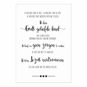 Poster 50x70 'Gods geliefde kind'