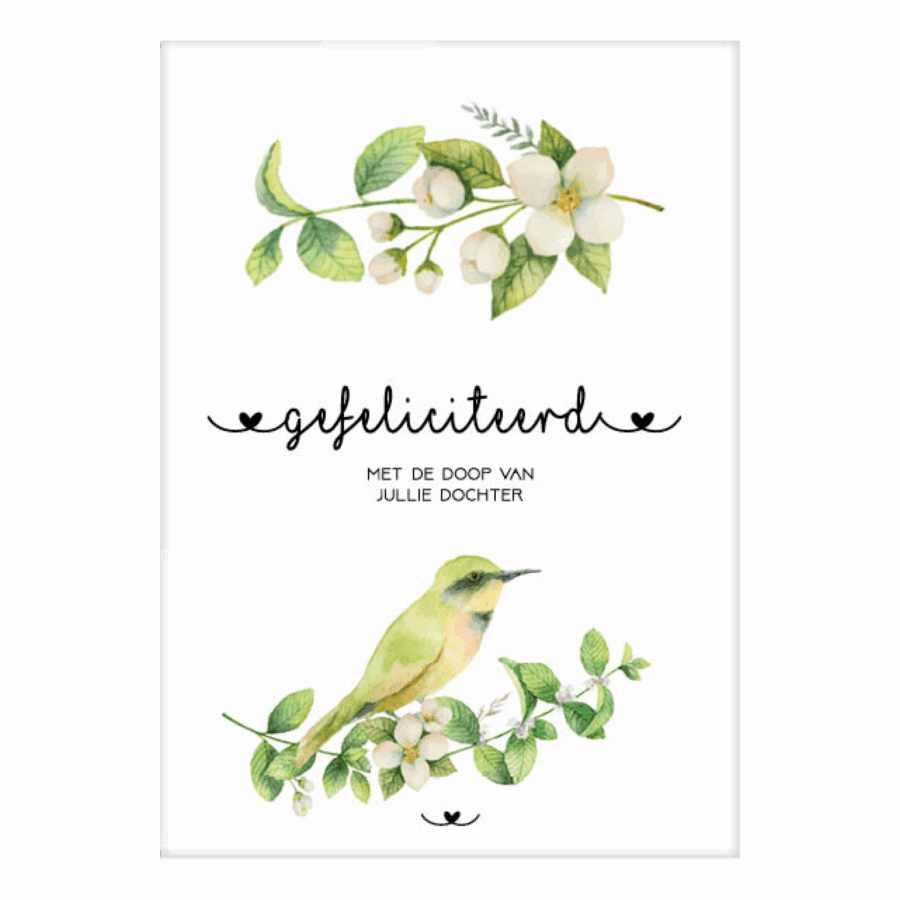 Kaart 'Doop dochter'