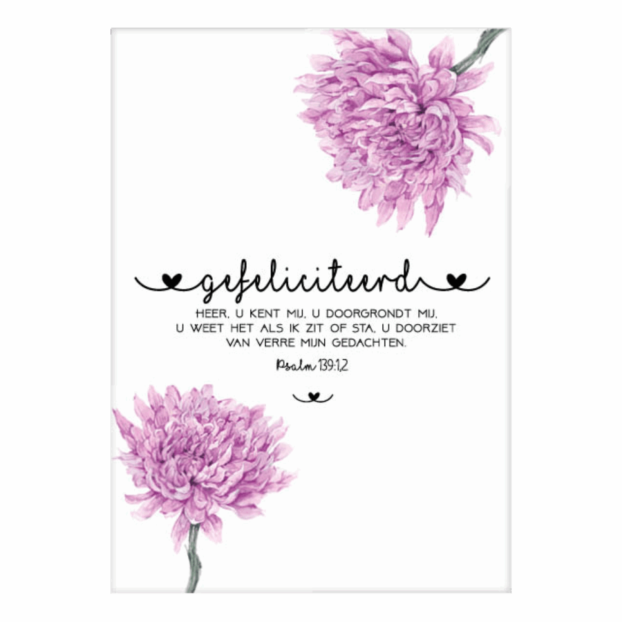 Kaart 'Gefeliciteerd - Psalm 139'