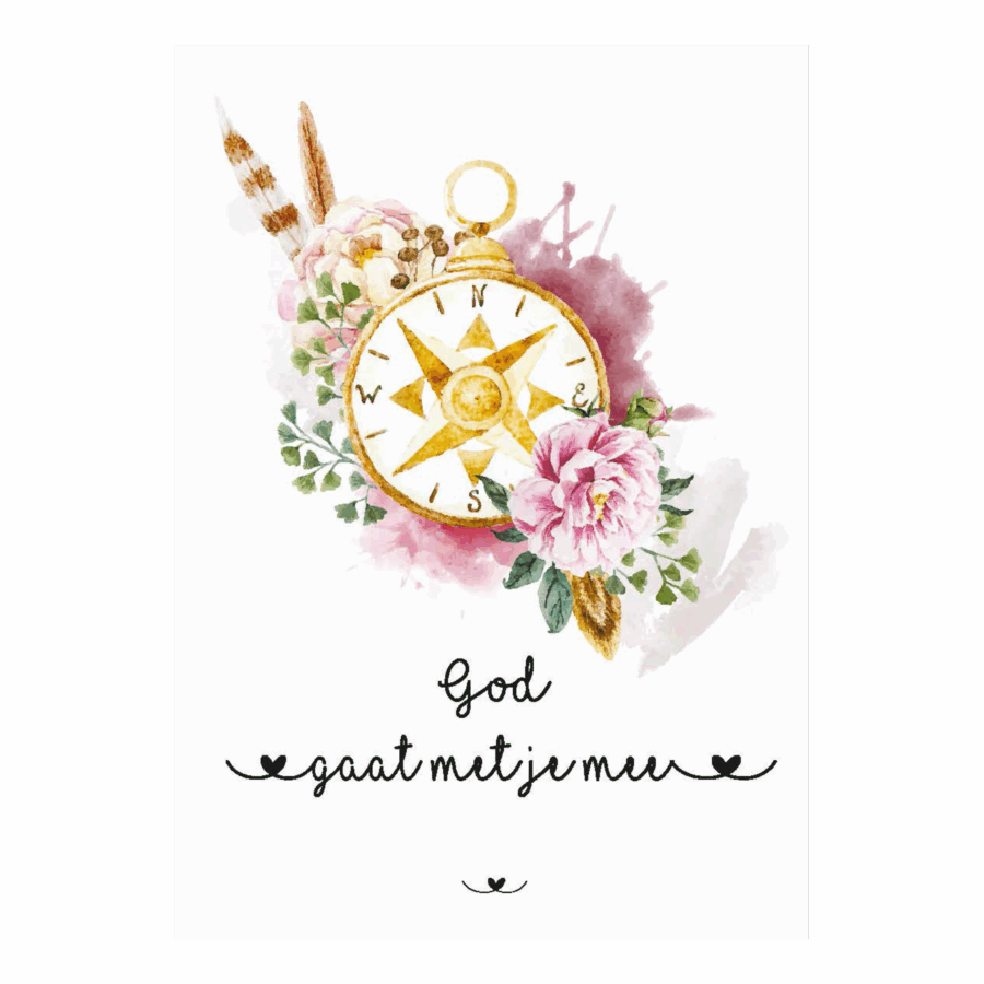 Kaart 'God gaat met je mee'