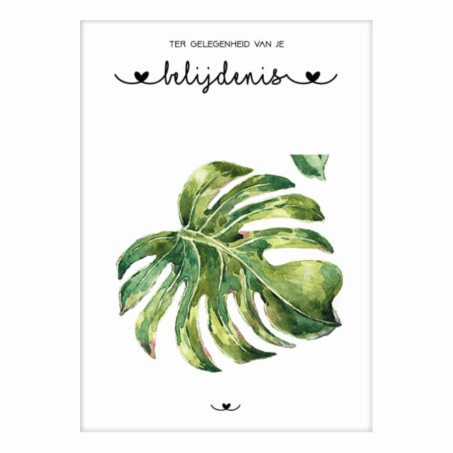 Kaart 'Belijdenis - groen blad'