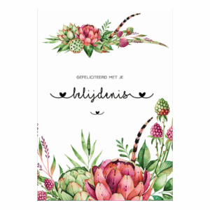 Kaart 'Belijdenis - rode bloemen'