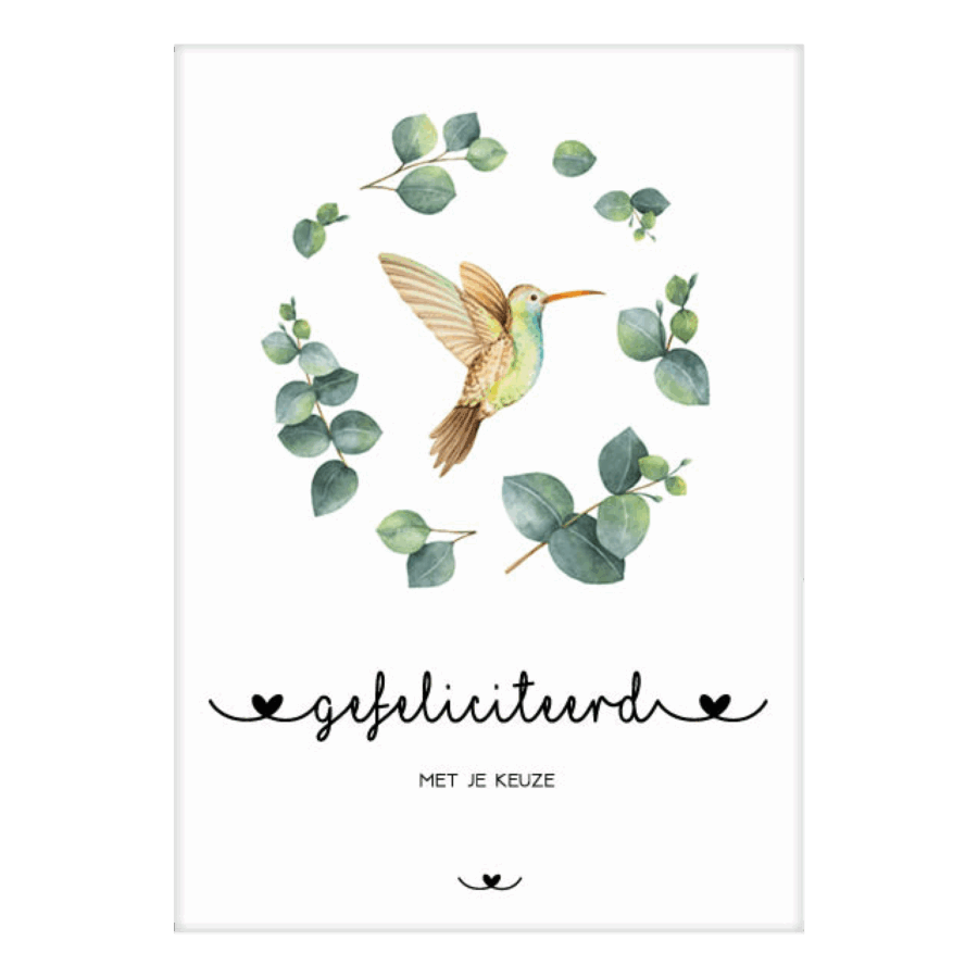 Kaart 'Gefeliciteerd met je keuze'