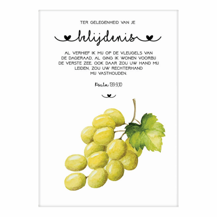Kaart 'Belijdenis - druiventros'
