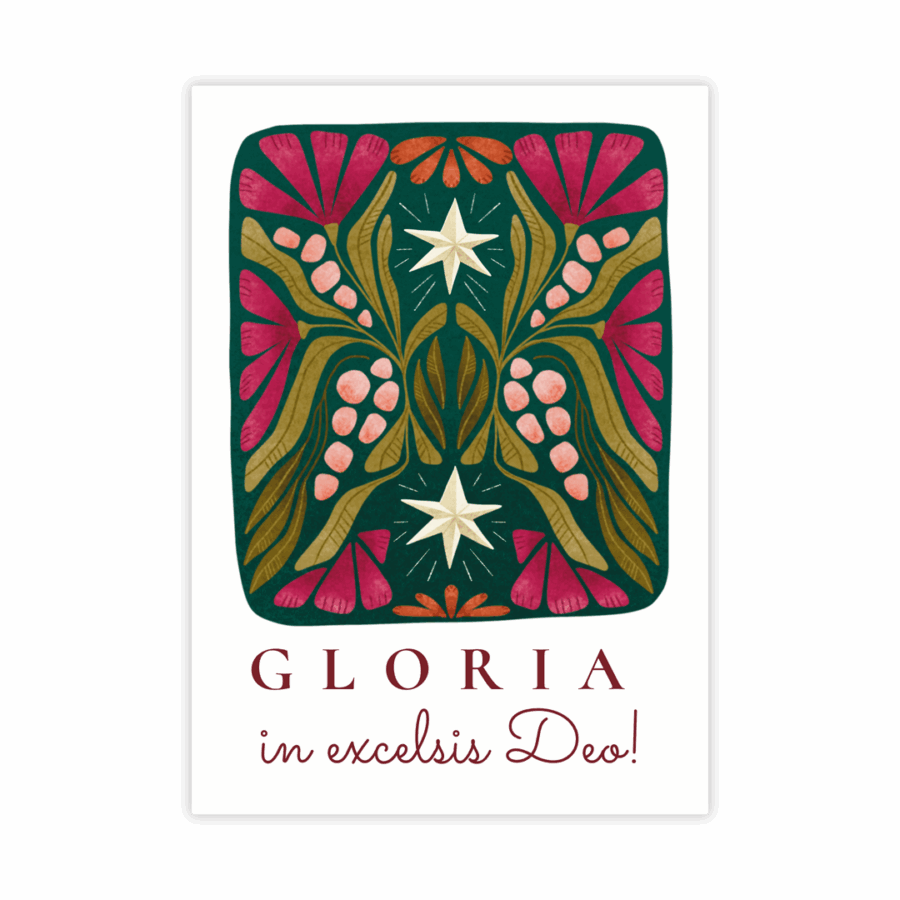 Kerstkaart 'Gloria - sterren'