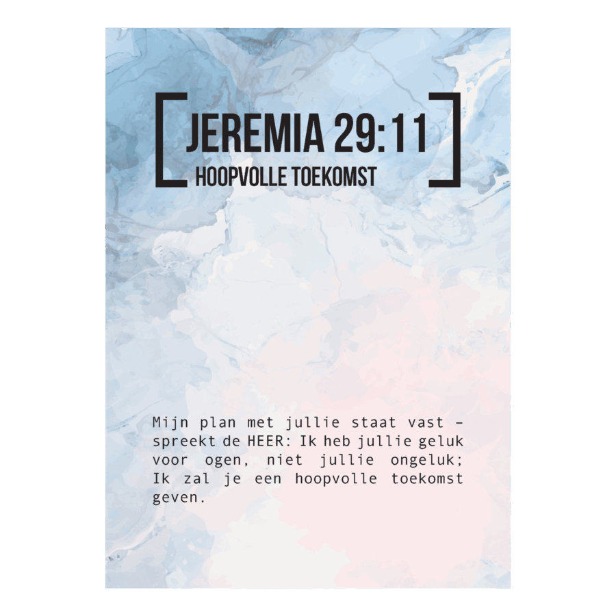 Bijbeltekstkaart 'Jeremia 29:11' NBV21