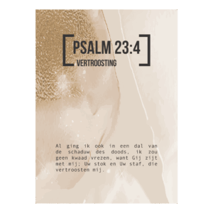 Bijbeltekstkaart 'Psalm 23:4' SV