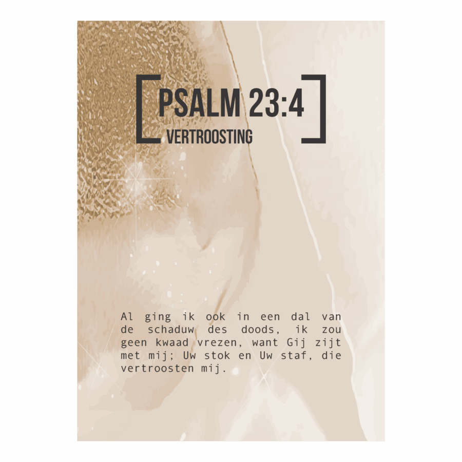 Bijbeltekstkaart 'Psalm 23:4' SV