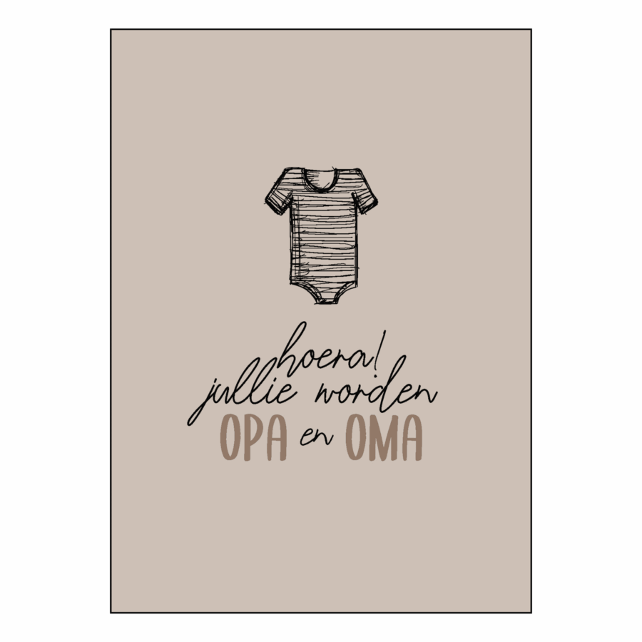Wenskaart 'Hoera, jullie worden opa en oma'