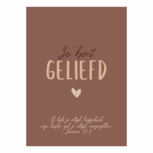 Interieurbord 'Je bent geliefd - Jeremia 31:3'