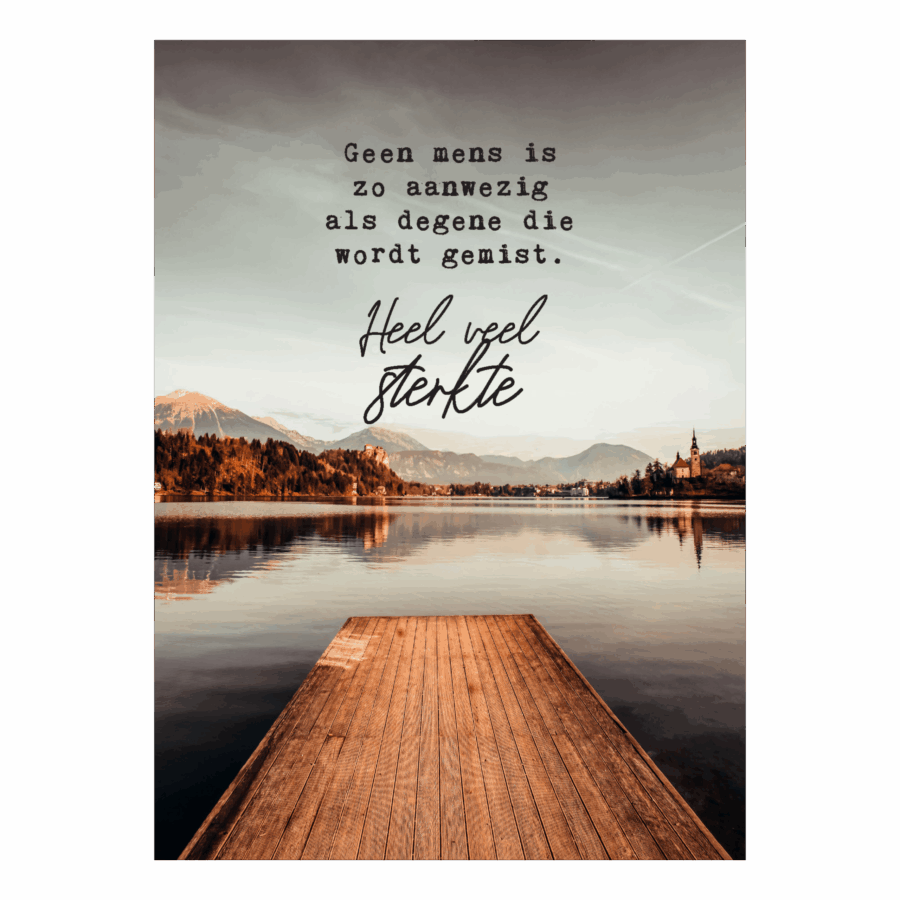 Wenskaart 'Geen mens zo aanwezig'