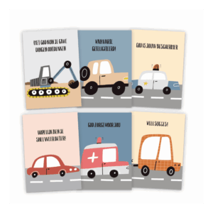 Set kinderkaarten voertuigen 1