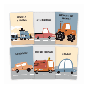 Set kinderkaarten voertuigen 2