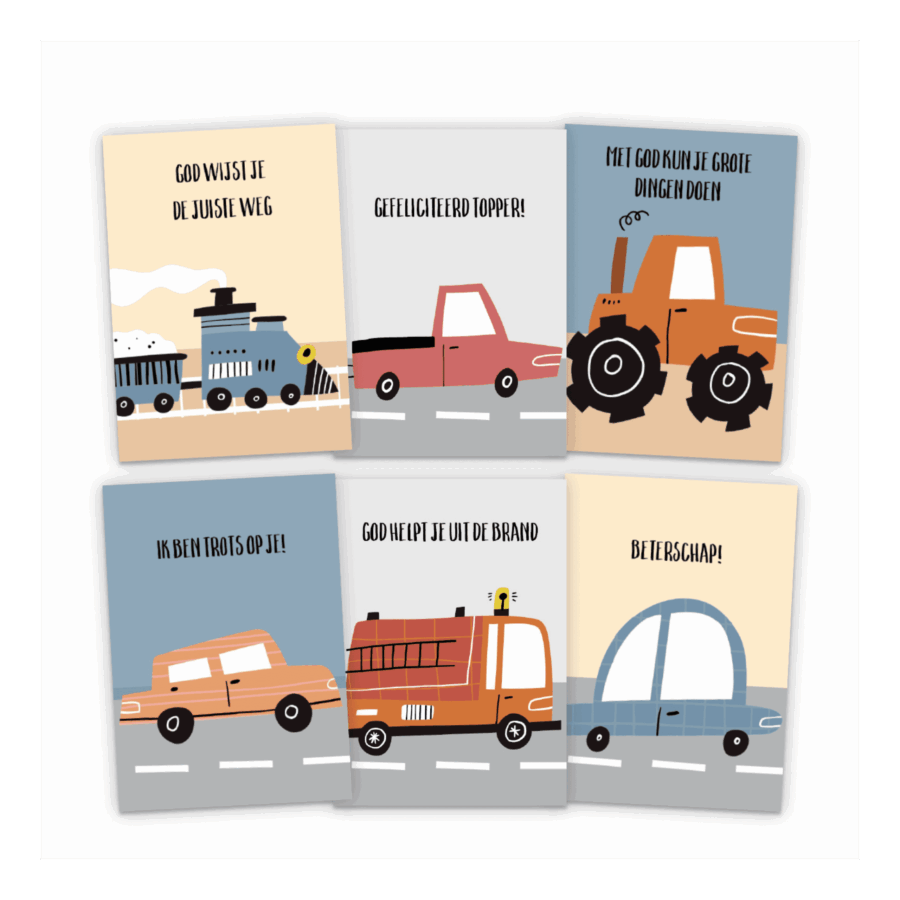 Set kinderkaarten voertuigen 2