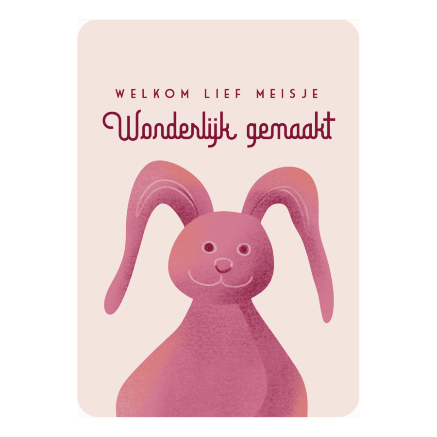 Kaart 'Welkom lief meisje'