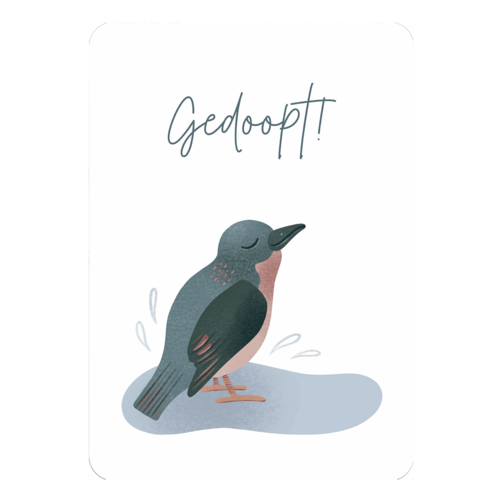 Kaart 'Gedoopt - vogel'