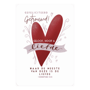 Kaart 'Geloof, hoop & liefde'